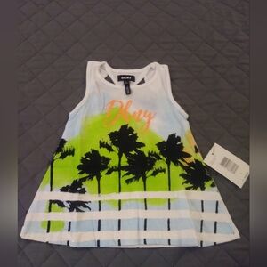 DKNY Kids Palm Tree Tank Top - Green and Blue